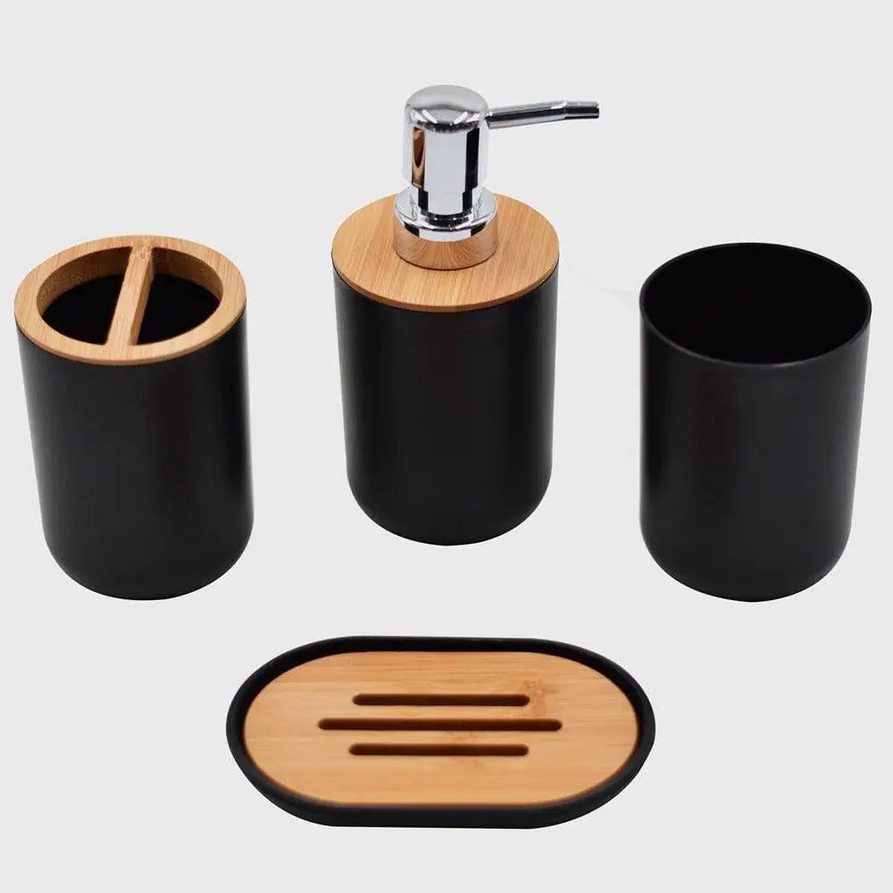 Bamboo Wood Bathroom Set