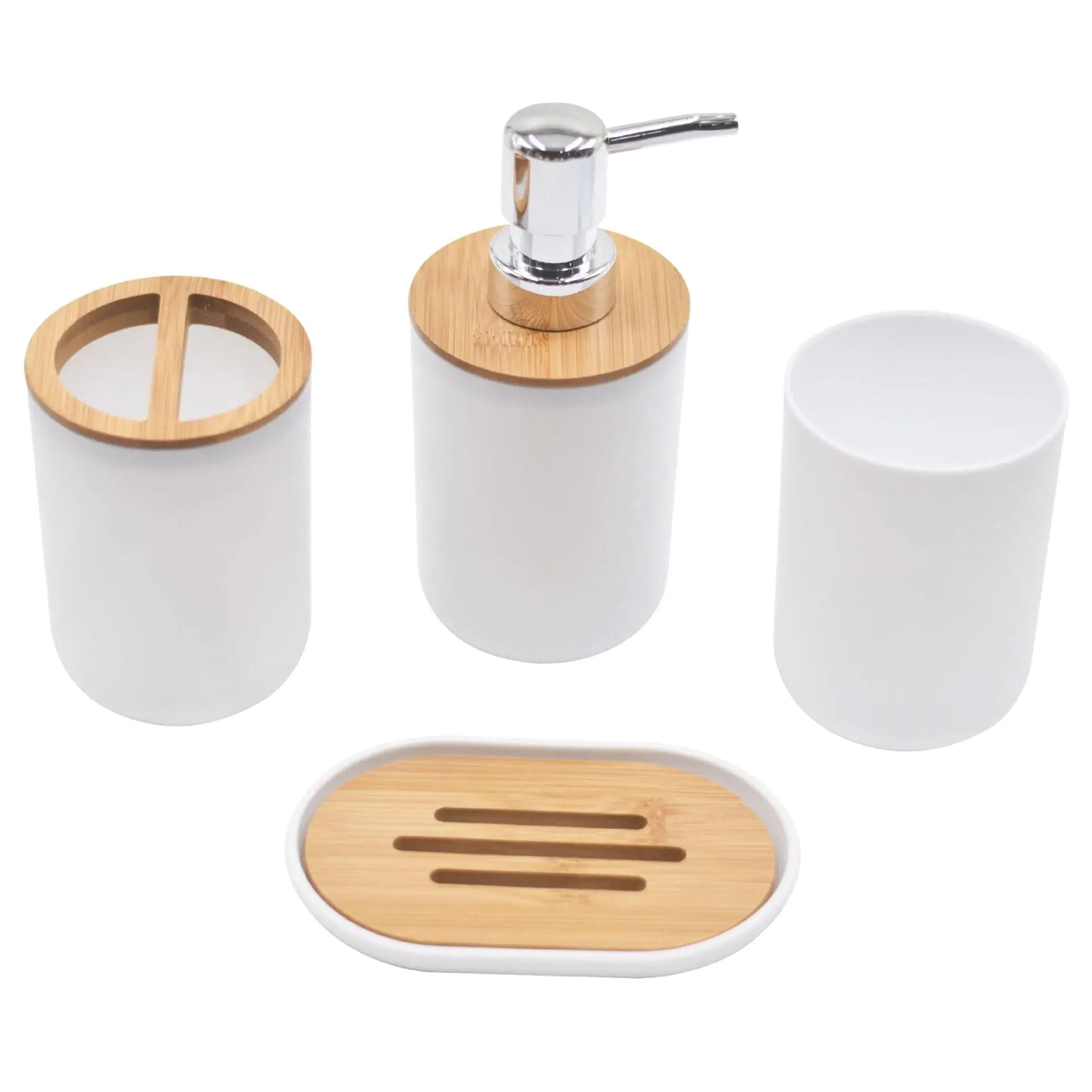 Bamboo Wood Bathroom Set