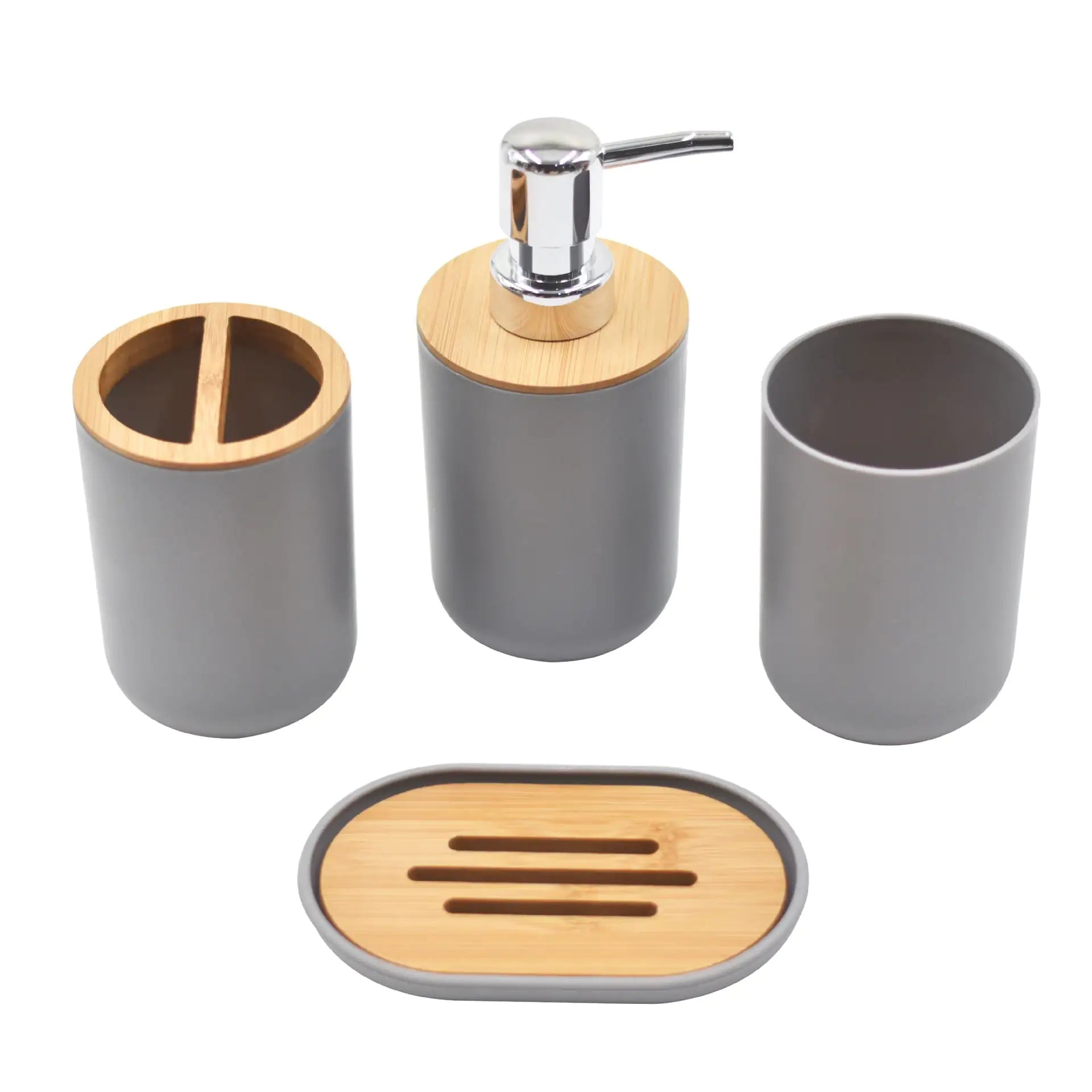 Bamboo Wood Bathroom Set