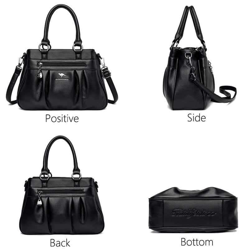 Luxury 3-Layer Leather Handbag